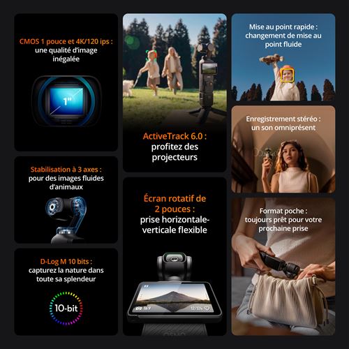 Caméra sport Dji Osmo Pocket 3 Creator Combo Noir