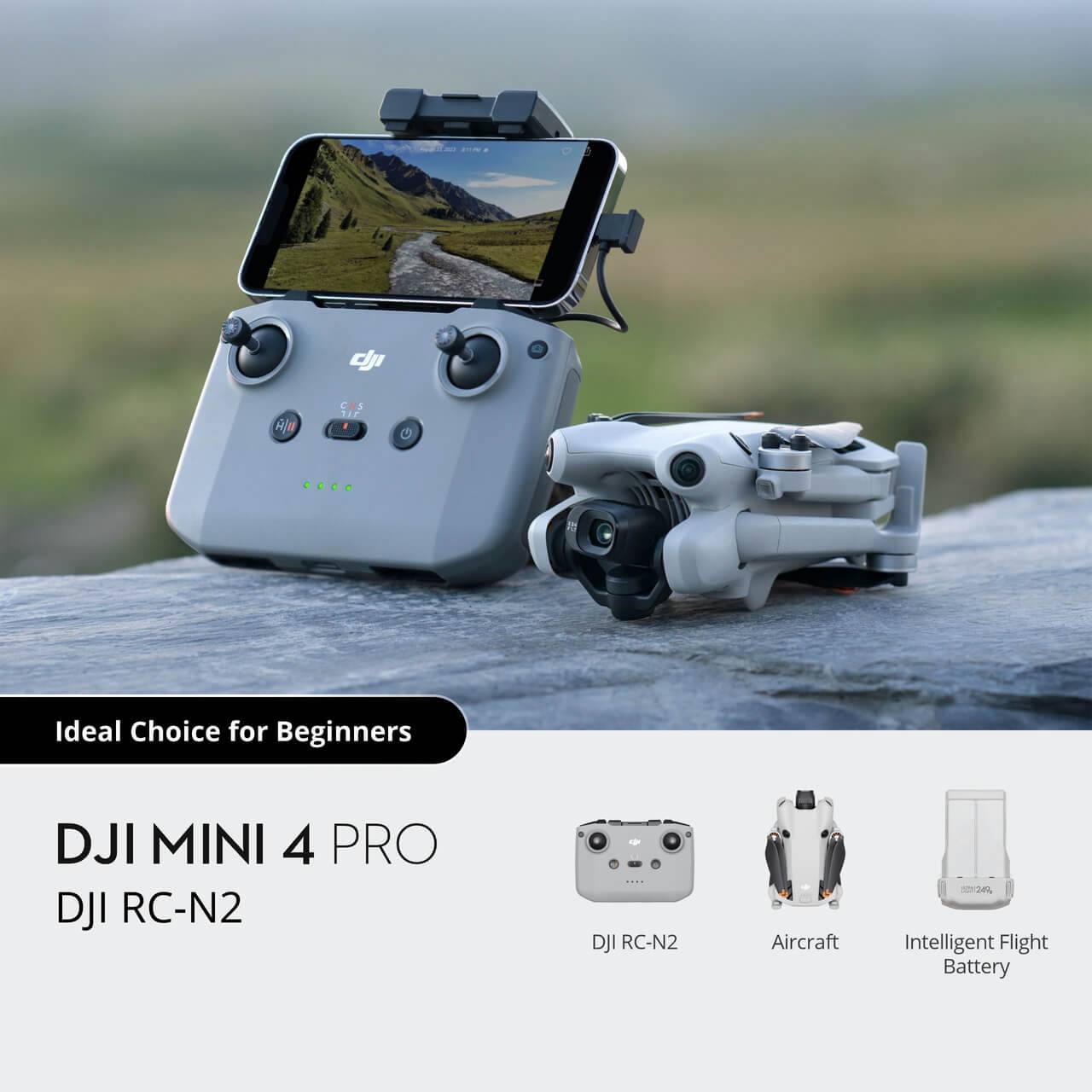 Drone Dji Mini 4 Pro Fly More Combo avec radiocommande Blanc